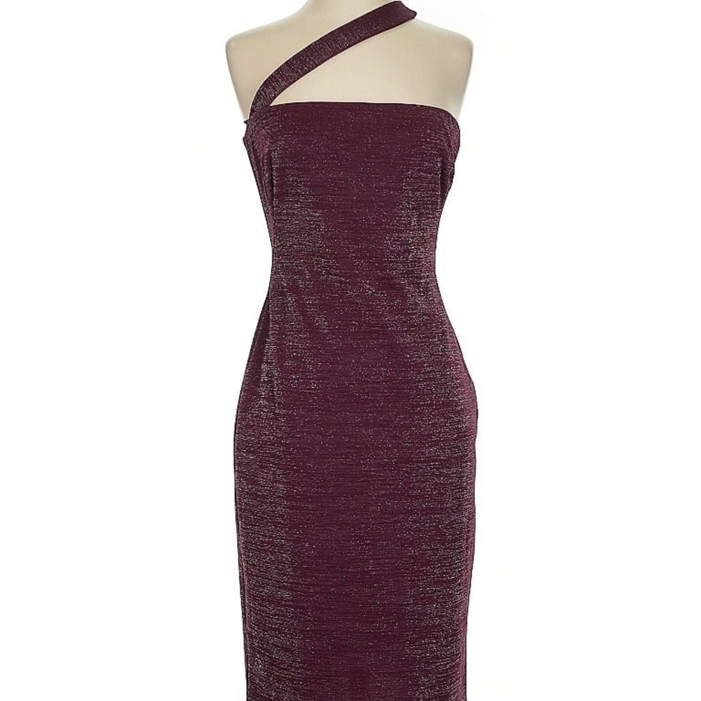 Black Halo Elegant Burgundy One-Shoulder Dress size 6 ( new with tag)